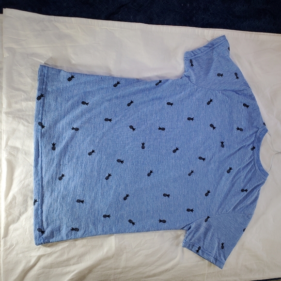 Swiss Cross Men's Medium lt. blue w/ pineapple pattern - Picture 4 of 13